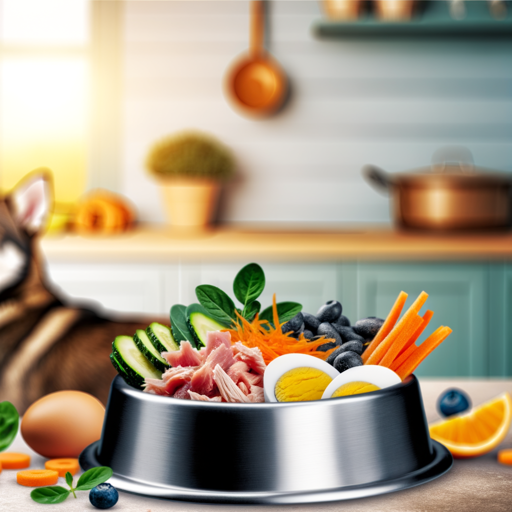 Para este encargo, recomiendo crear una imagen que refleje los conceptos descritos sobre la importancia de la nutrición en la salud emocional y el comportamiento de los perros. A continuación, te describo un concepto fotográfico que consideraría adecuado:
### Concepto de imagen:
1. **Composición:**
- La imagen podría mostrar una mezcla de ingredientes frescos y saludables en un fondo de cocina acogedor. Puedes presentar un tazón grande de acero inoxidable (el tipo que comúnmente se utiliza para alimentar a los perros) lleno de ingredientes frescos.
2. **Ingredientes destacados:**
- **Proteínas de alta calidad:** Incluye cortes de pollo desmenuzado o lonchas de carne magra de res, junto con huevos cocidos, resaltando su papel en el aporte de triptófano.
- **Ácidos grasos omega-3:** Agrega pequeñas porciones de salmón fresco o incluso sardinas, que son visuales y añaden color.
- **Verduras frescas:** Incorpora verduras ricas en vitaminas y minerales, como espinacas y zanahorias en bastones.
- **Frutas:** Unas rodajas de arándanos o manzanas para el toque final de color y antioxidantes.
3. **Estilo de la fotografía:**
- La iluminación debe ser suave y natural, proveniente de una ventana lateral, para resaltar la frescura y los colores vibrantes de los ingredientes.
- Enfoca bien el centro del tazón de comida, manteniendo un desenfoque gradual hacia los bordes para una sensación profesional y estética.
4. **Fondo y Atmósfera:**
- Utiliza un fondo neutro pero cálido, como una encimera de madera o una mesa de mármol blanco, para enfatizar los ingredientes.
- Si es posible, incorpora sutilmente elementos de cocina, como una cuchara de madera o hierbas frescas a un lado, para dar un contexto hogareño y natural.
Con esta imagen, lograríamos comunicar de manera efectiva la importancia de una dieta balanceada y rica en nutrientes para el bienestar emocional y físico de los perros, respetando la solicitud de evitar cualquier representación con croquetas de alimento para mascotas.